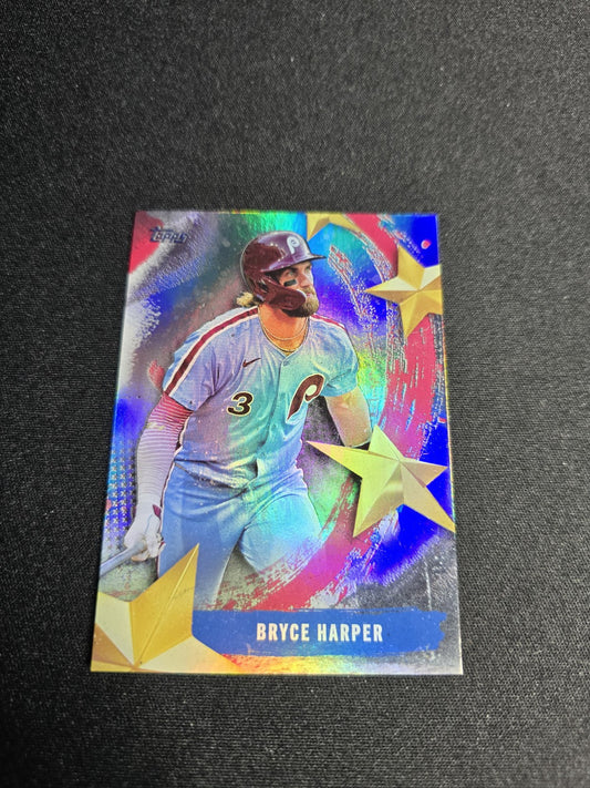 2025 Topps Series 1 Bryce Harper Stars Of The MLB SMLB-3 Base Refractor NM 