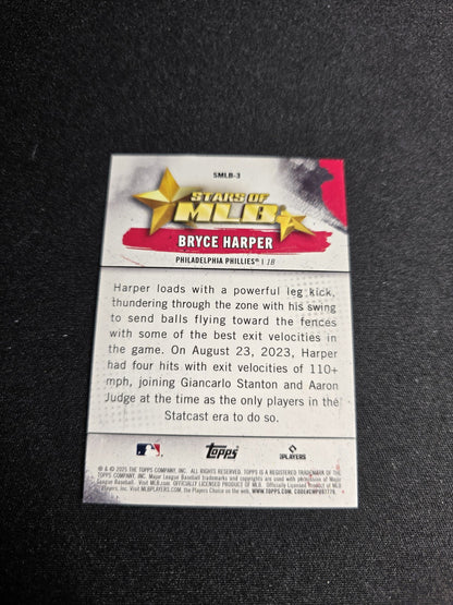 2025 Topps Series 1 Bryce Harper Stars Of The MLB SMLB-3 Base Refractor NM 